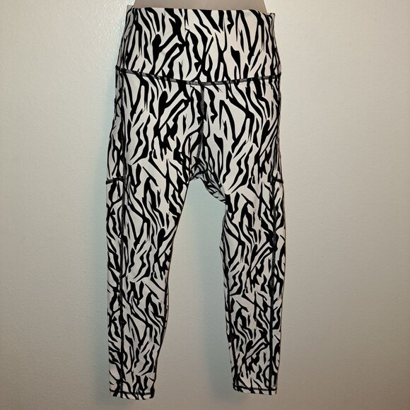 Zyia Active Safari Zebra Striped Pocket Brilliant Hi-Rise 7/8 24" Size 8-10 - Picture 16 of 16